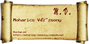 Moharics Vázsony névjegykártya